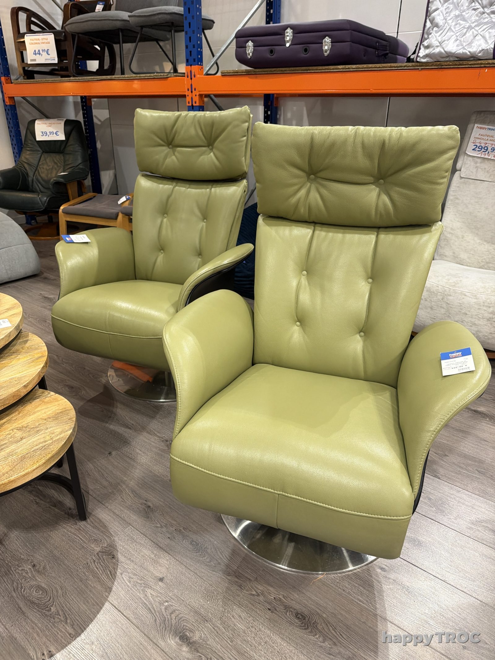 Fauteuil électrique relax mobilier de France vert olive