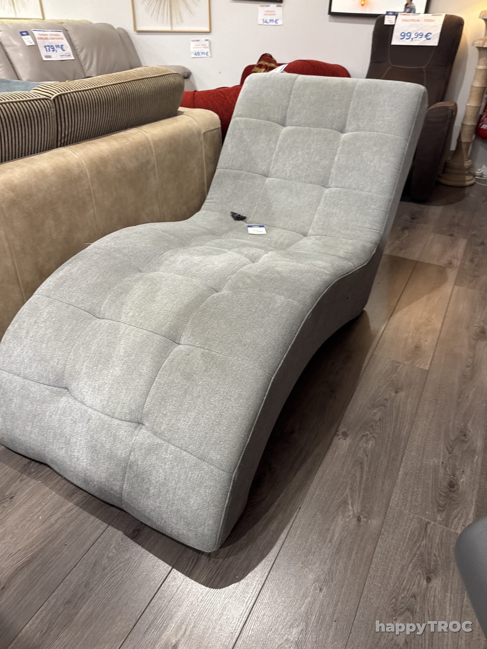 Chaise longue fauteuil gris