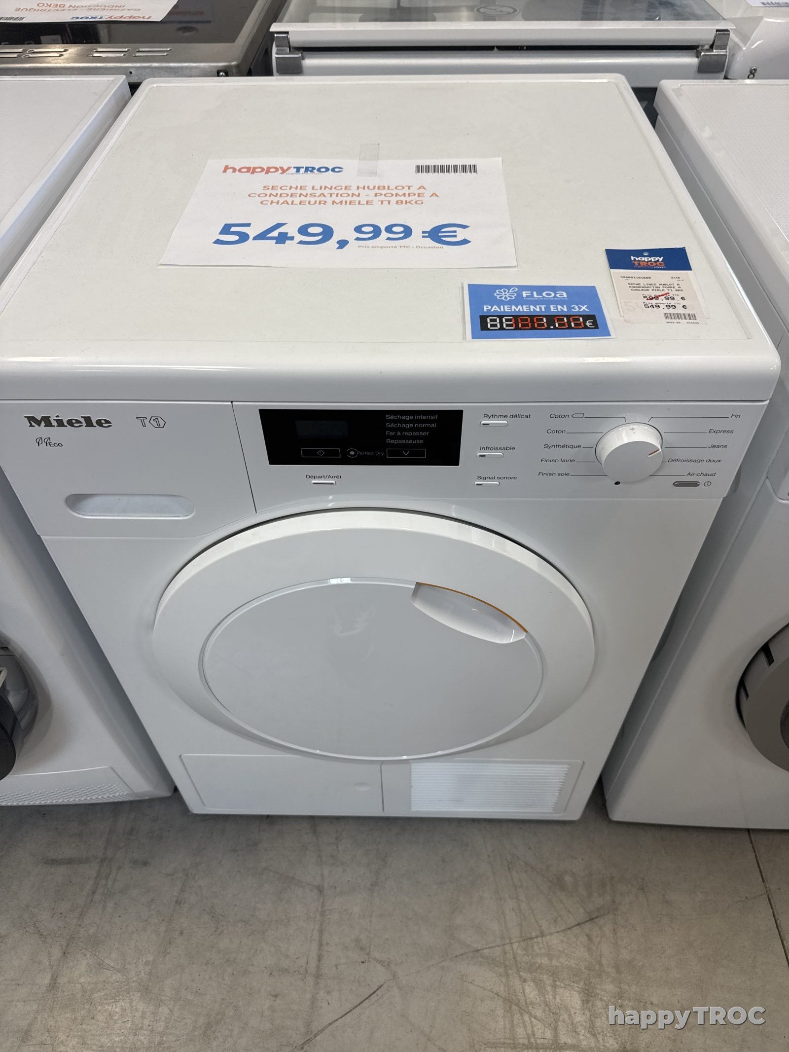 Sèche linge Hinlot Condensation Pompe à chaleur Miele T1 8kg