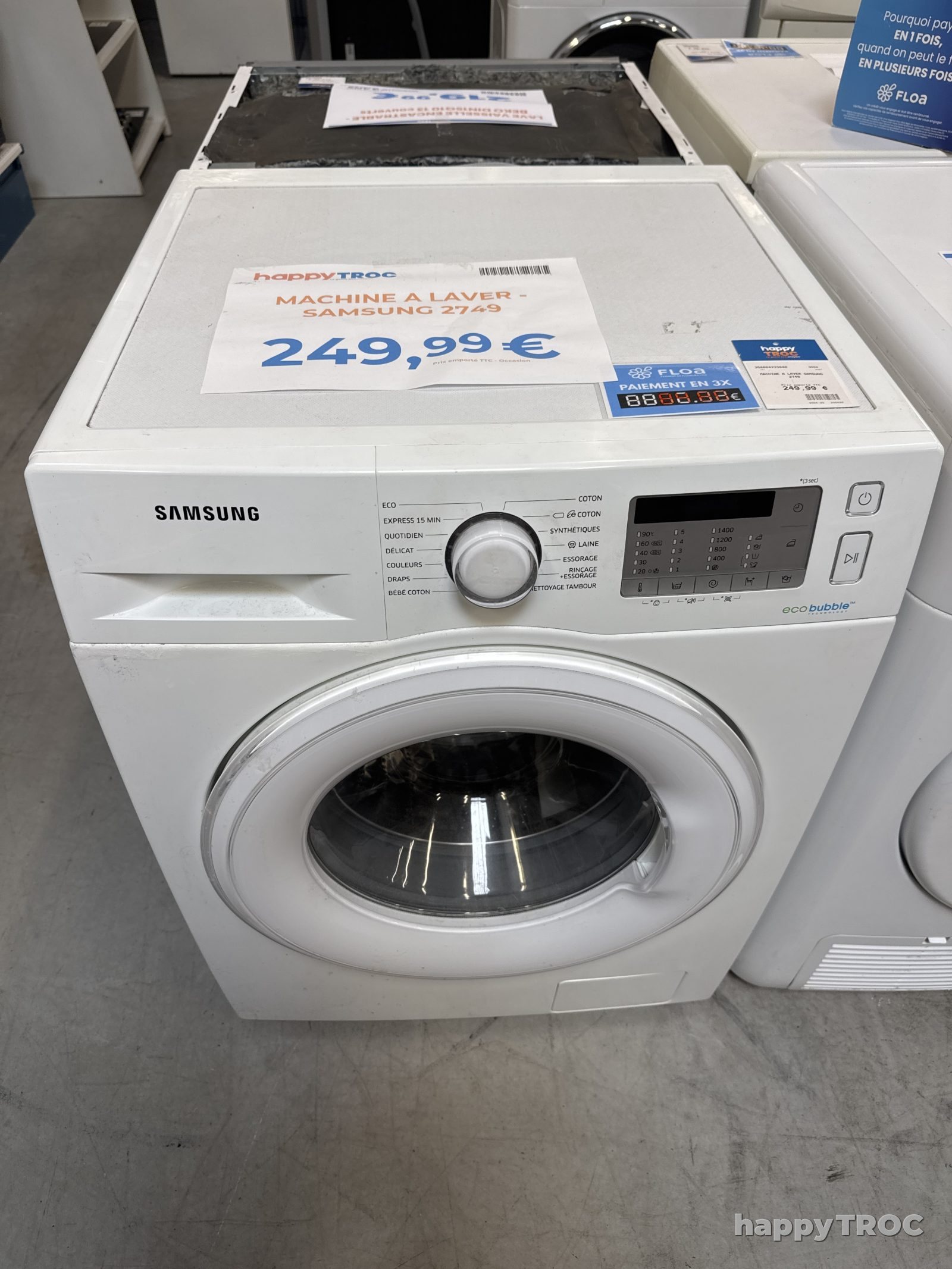 machine à laver Samsung eco bubble