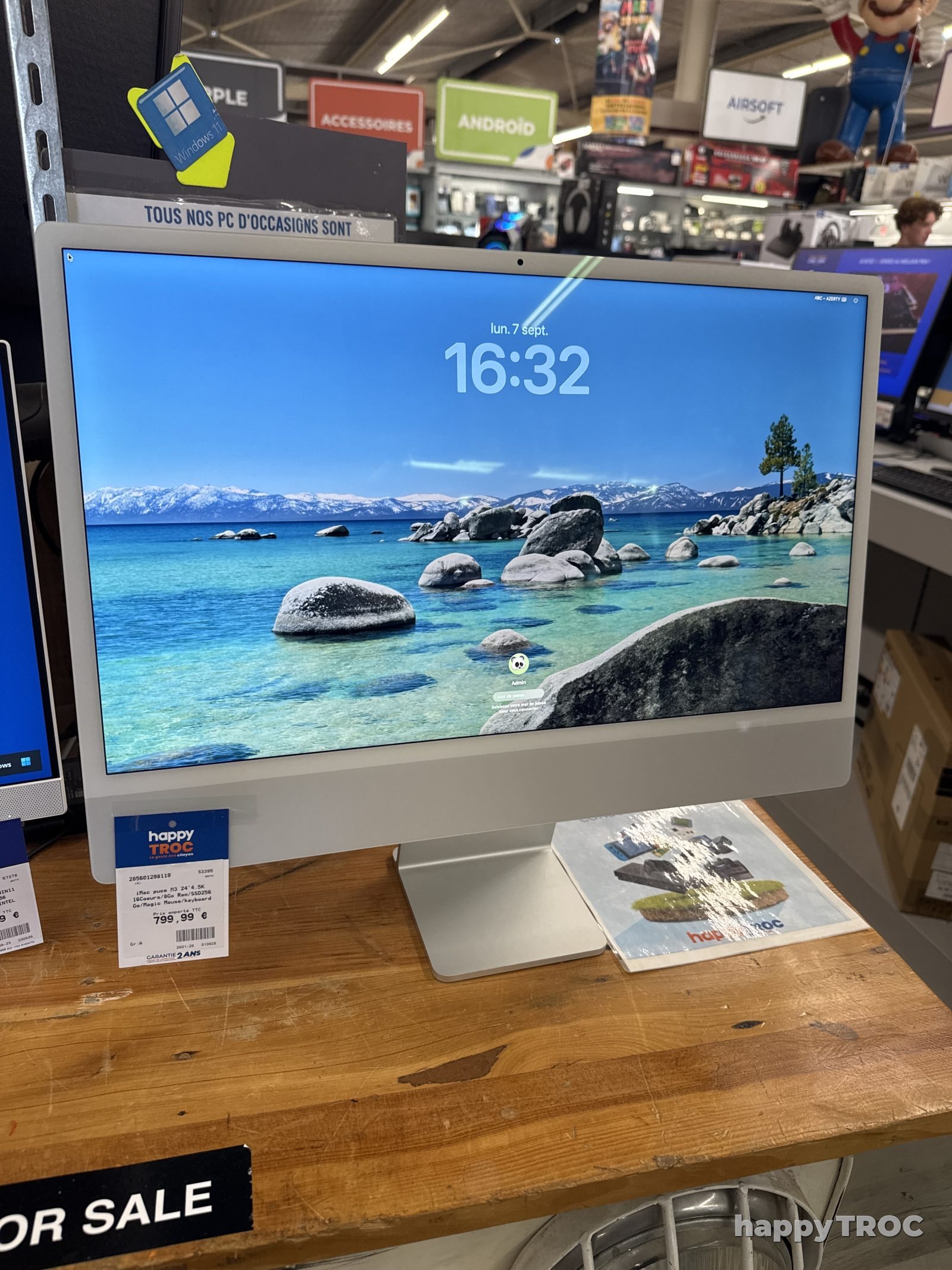 Ordinateur IMac Puce M3 24 » 16 cœurs 8g ram ssd 256 ect