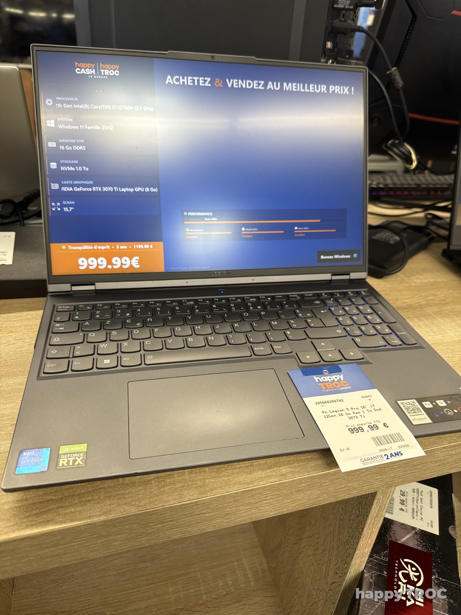 Pc portable Pc légion 5 Pro 16 » i7 12 gen 16 Go Ram 1 To Ssd 3070 Ti