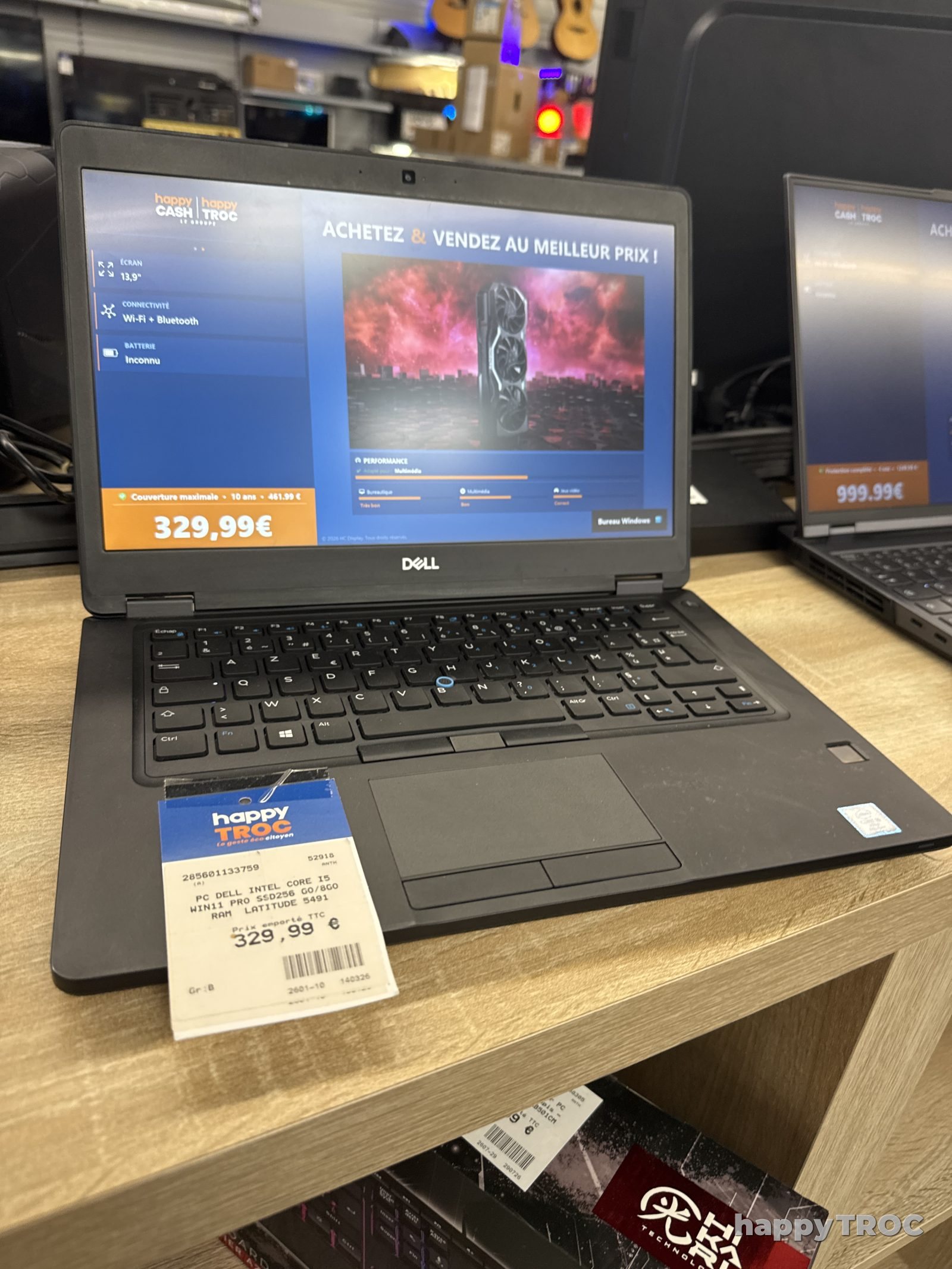 pc portable pc dell intel core   win11 pro ssd256 g0o 8go ram latitude 5491