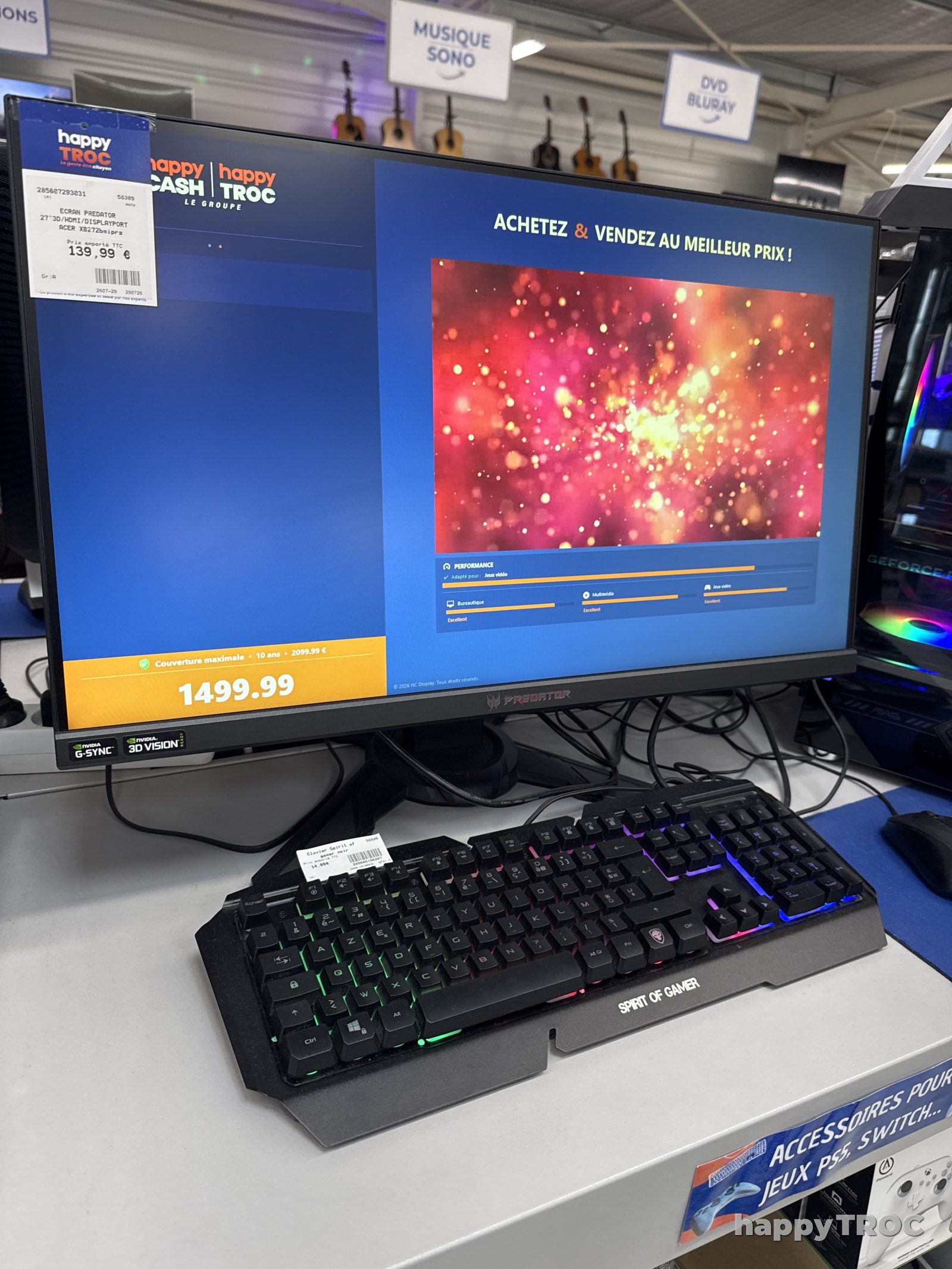 ecran d’ordinateur predator 27 3d hdmi displayport acerbXb272bmiprz