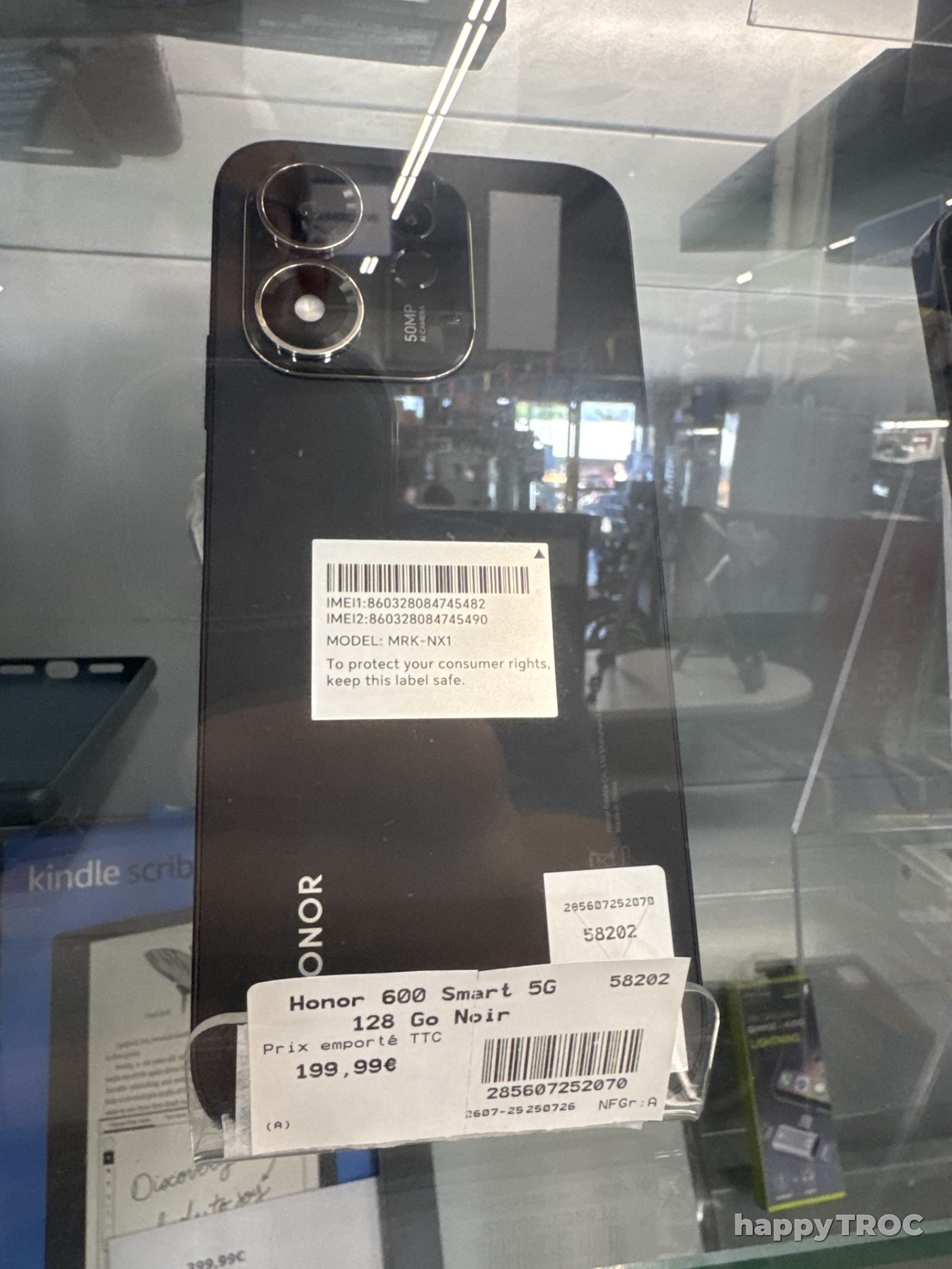 Téléphone Honor 600 Smart 5G 128 Go Noir