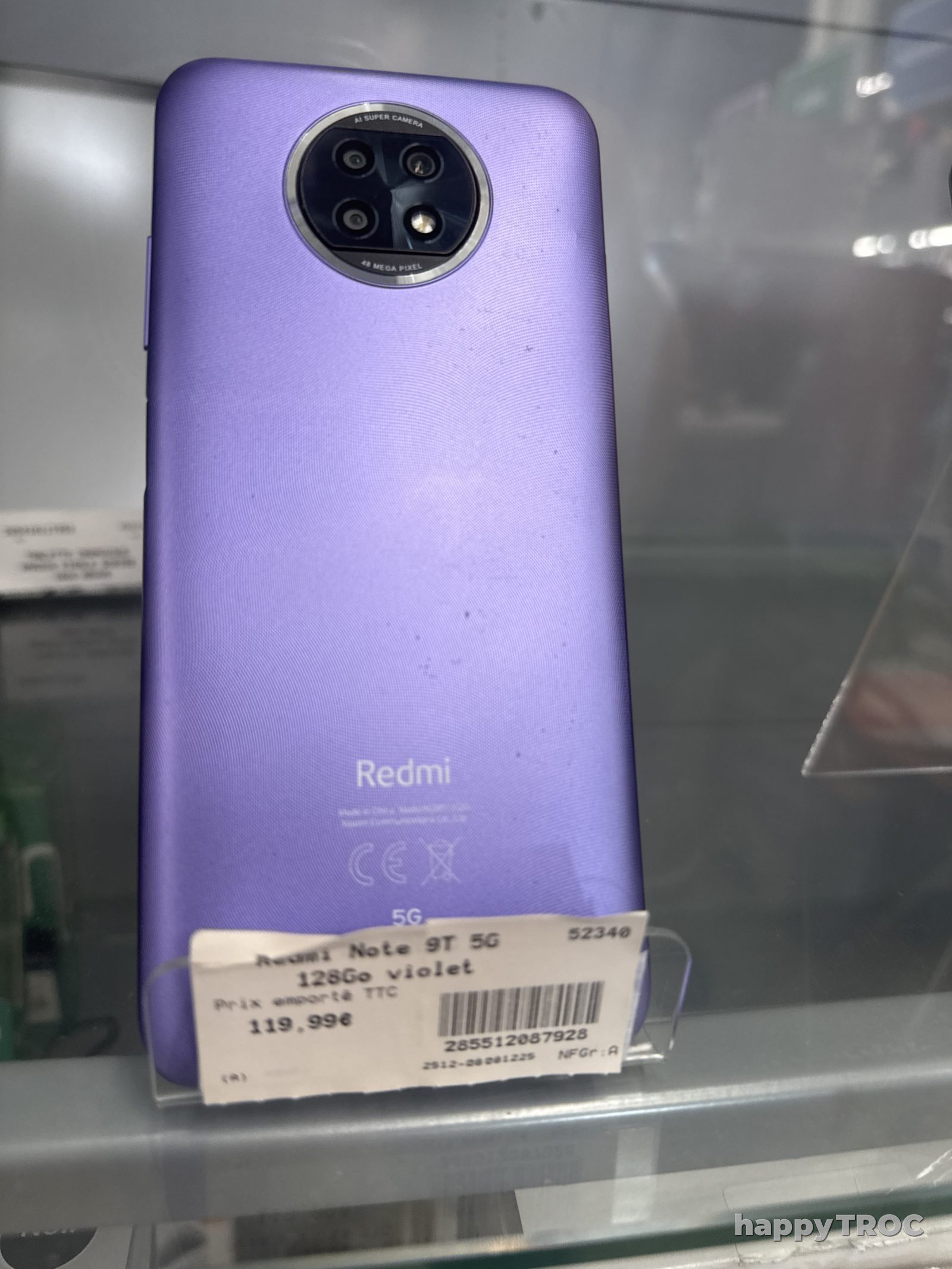 Téléphone Redmi Note 9t 5G 128 go violet