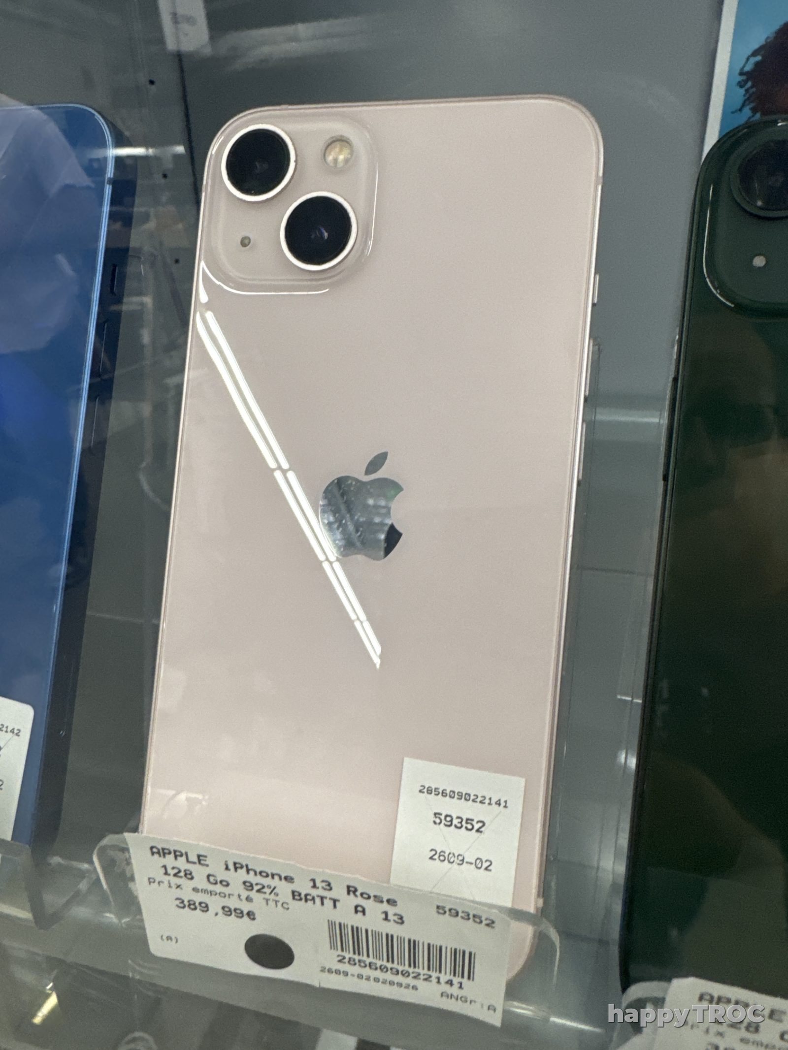 Téléphone Apple IPhone 13 Rose 128 Go Batterie 92%
