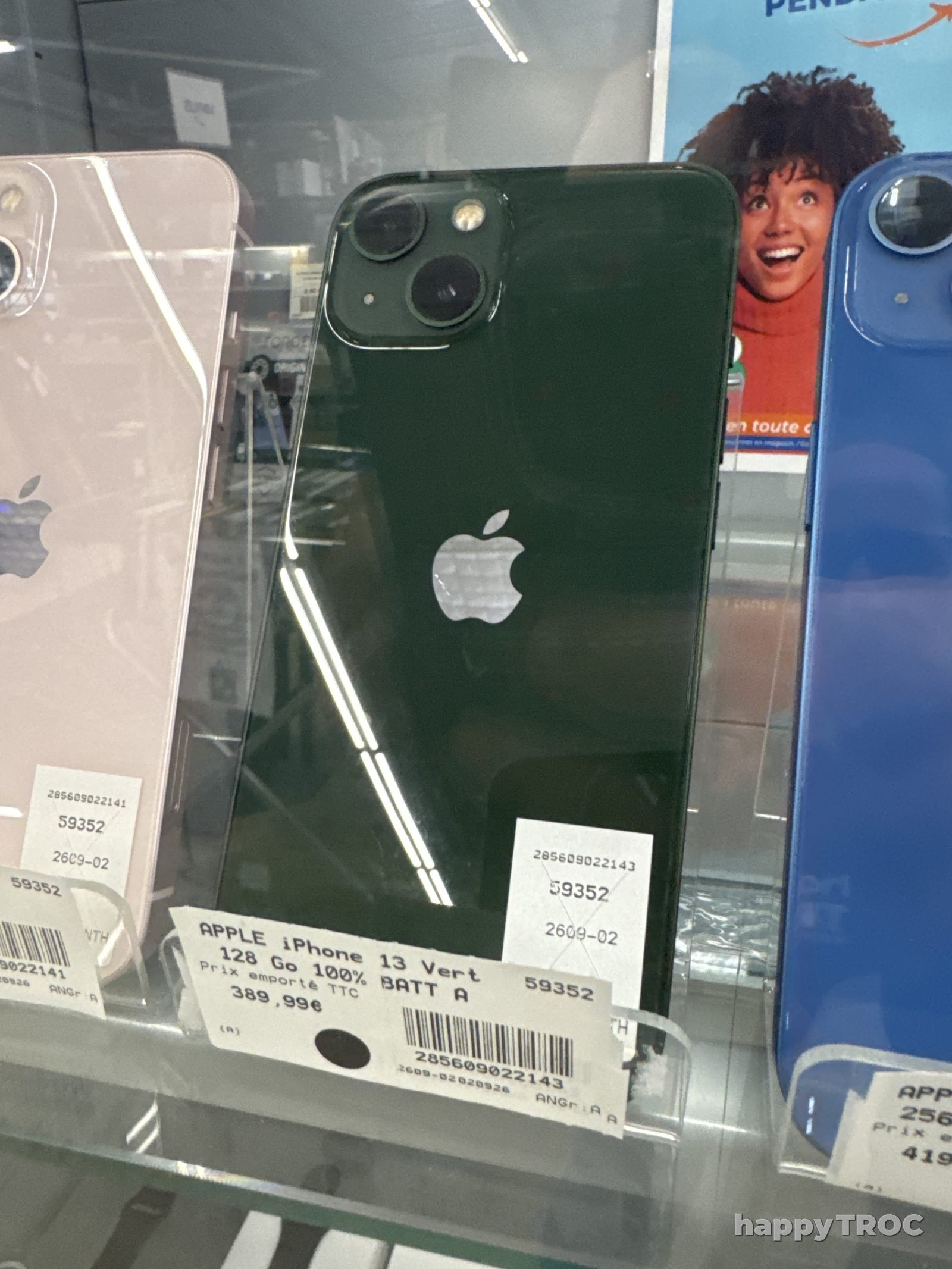 Téléphone Apple IPhone 13 Vert 128 go batterie 100%