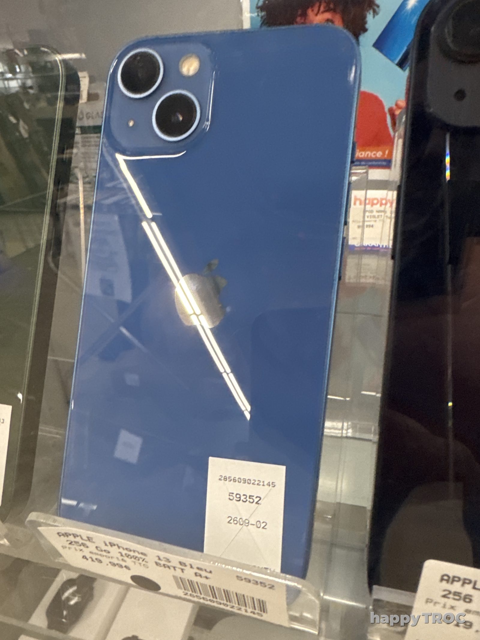 Téléphone Apple IPhone 13 Bleu 256 Go batterie 100%