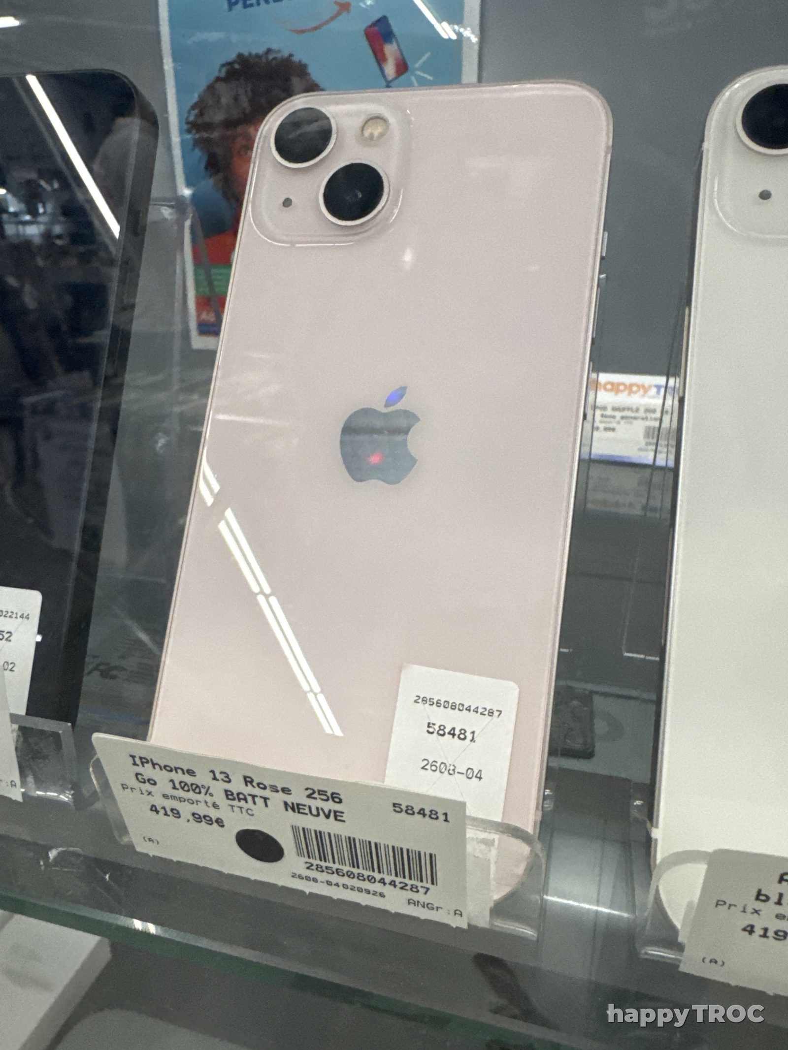 Téléphone Apple Iphone Rose 256 go batterie 100% neuve