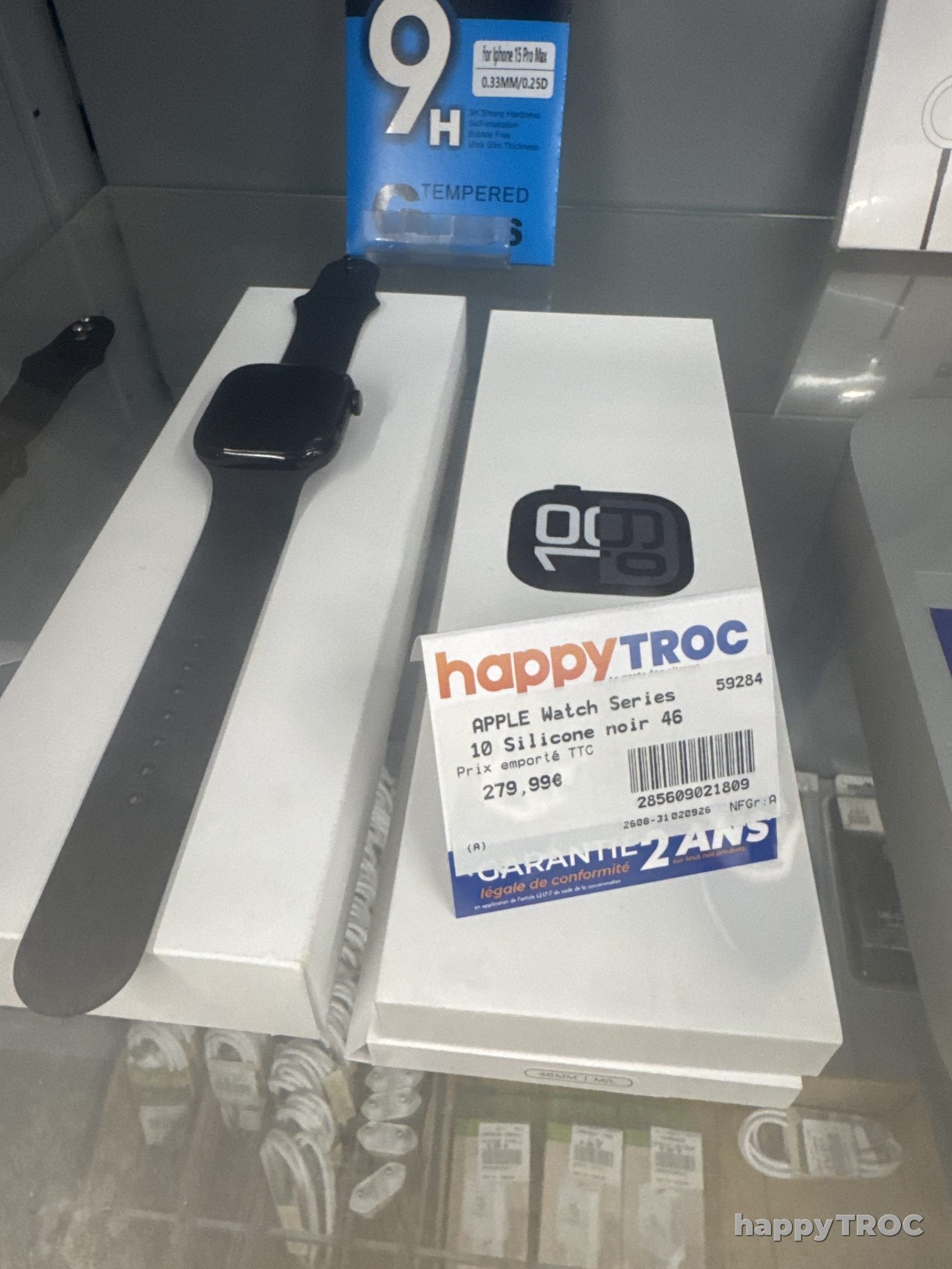 Montre Apple Watch séries 10 silicones noir 46
