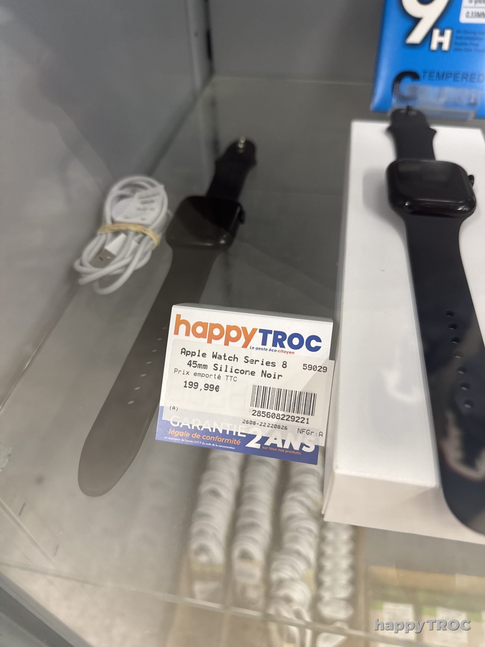 Montre Apple Watch séries 8 45 mm silicone noir