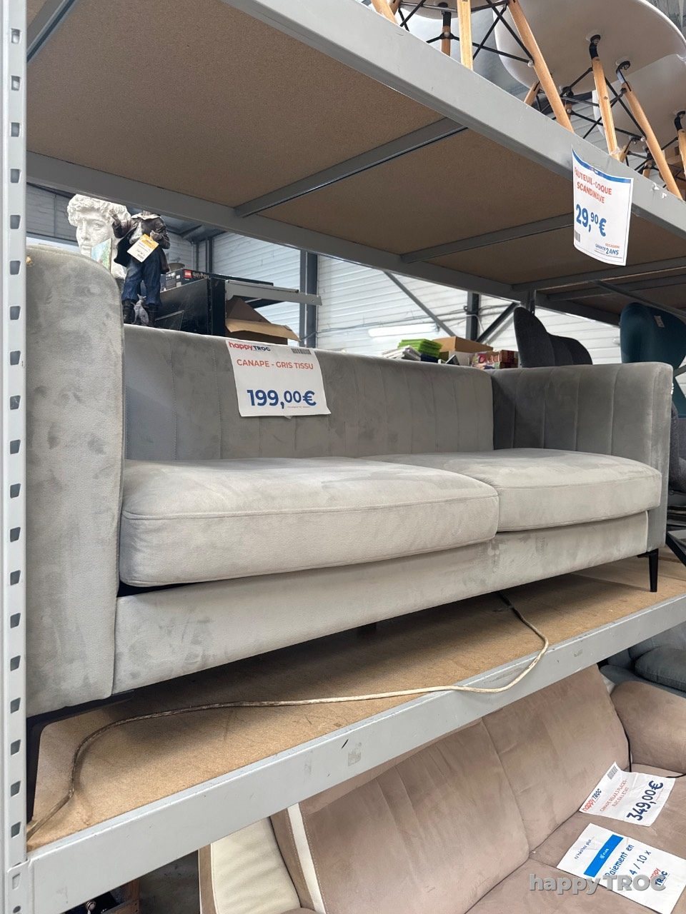 Canapé gris moderne en tissu
