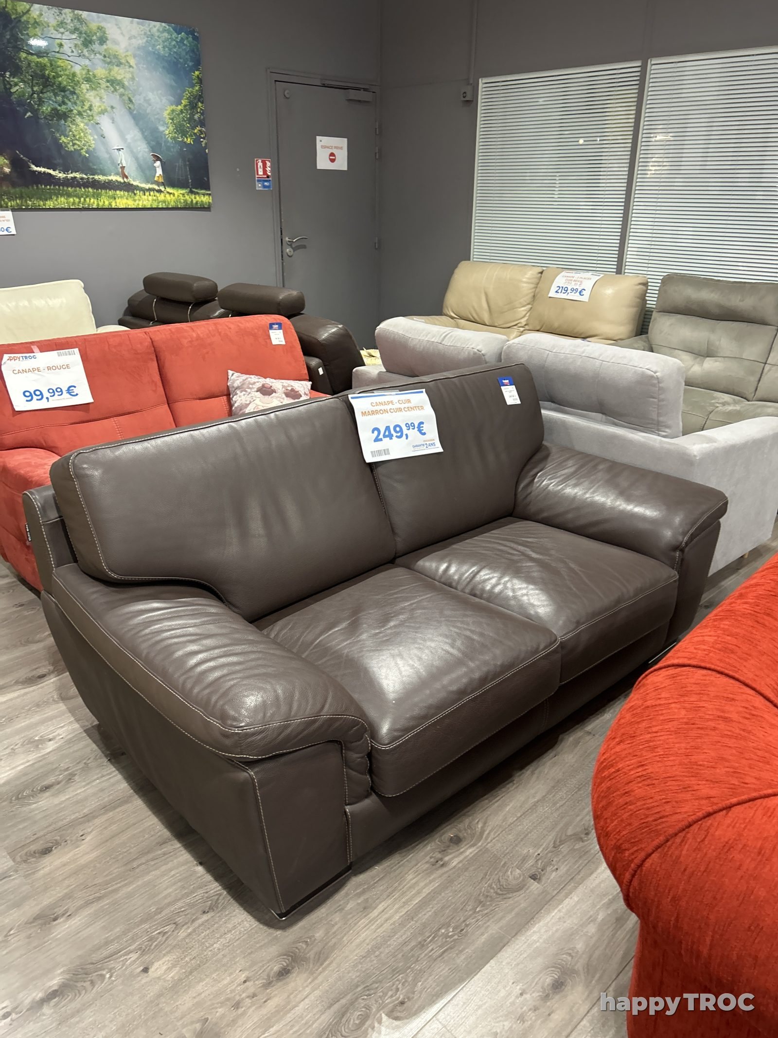 Canape cuir marron cuir center