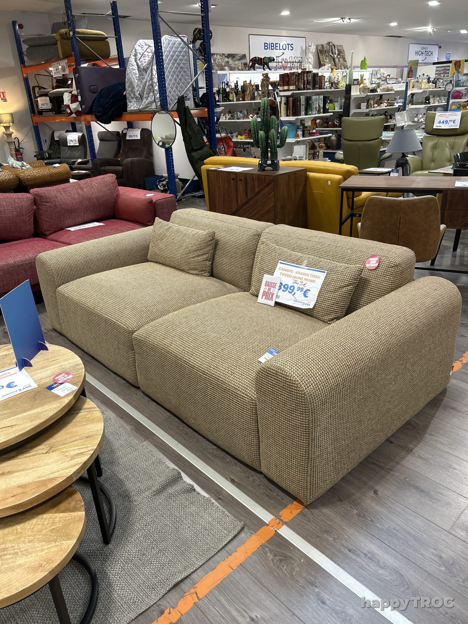 Canapé aramis tissu tweed jaune miami