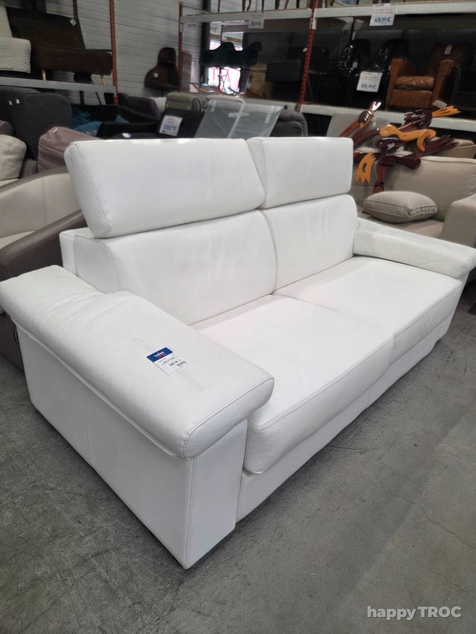 Canape cuir blanc convertible chateau d ax