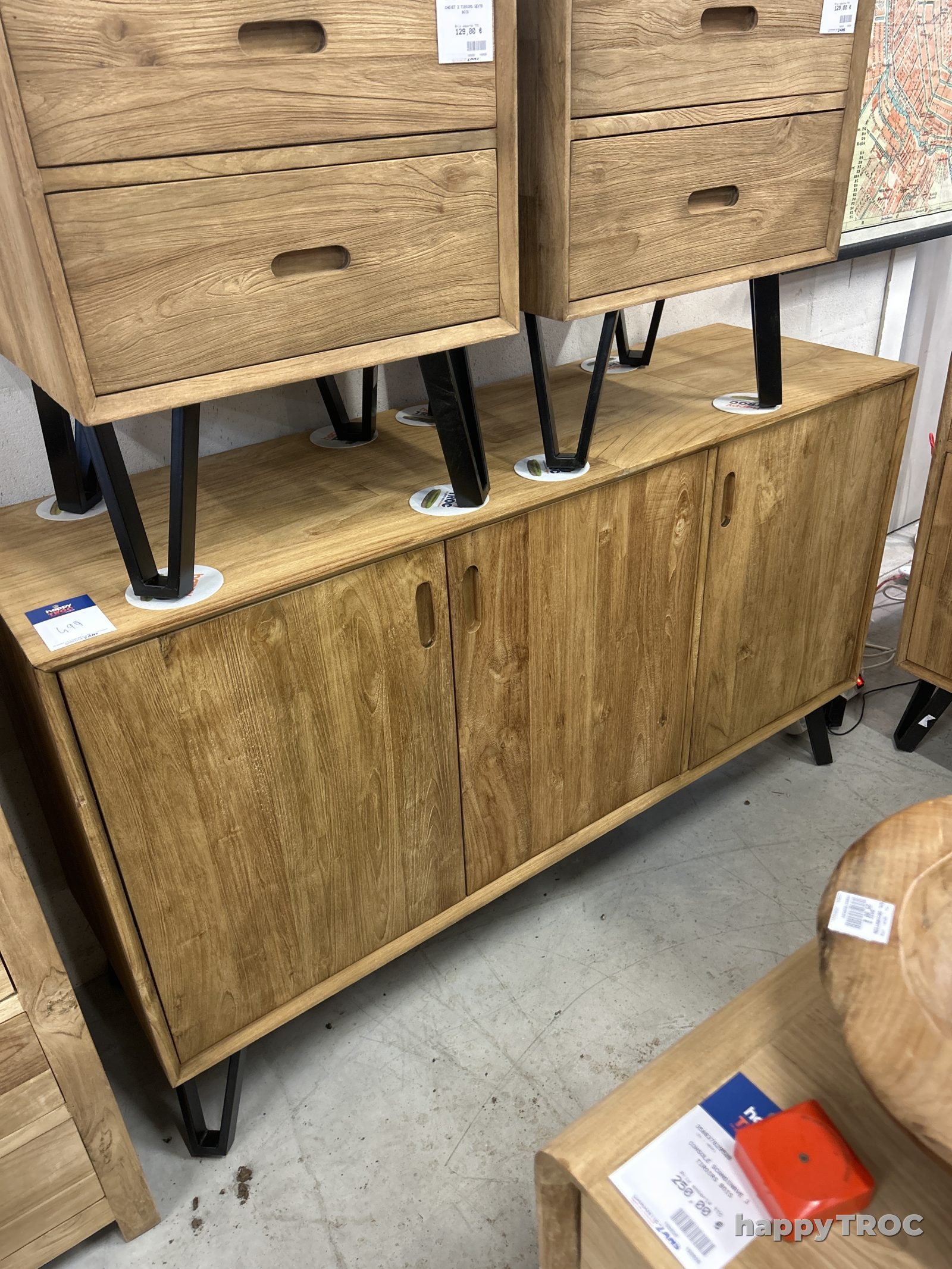 Buffet 3 porte bois massif