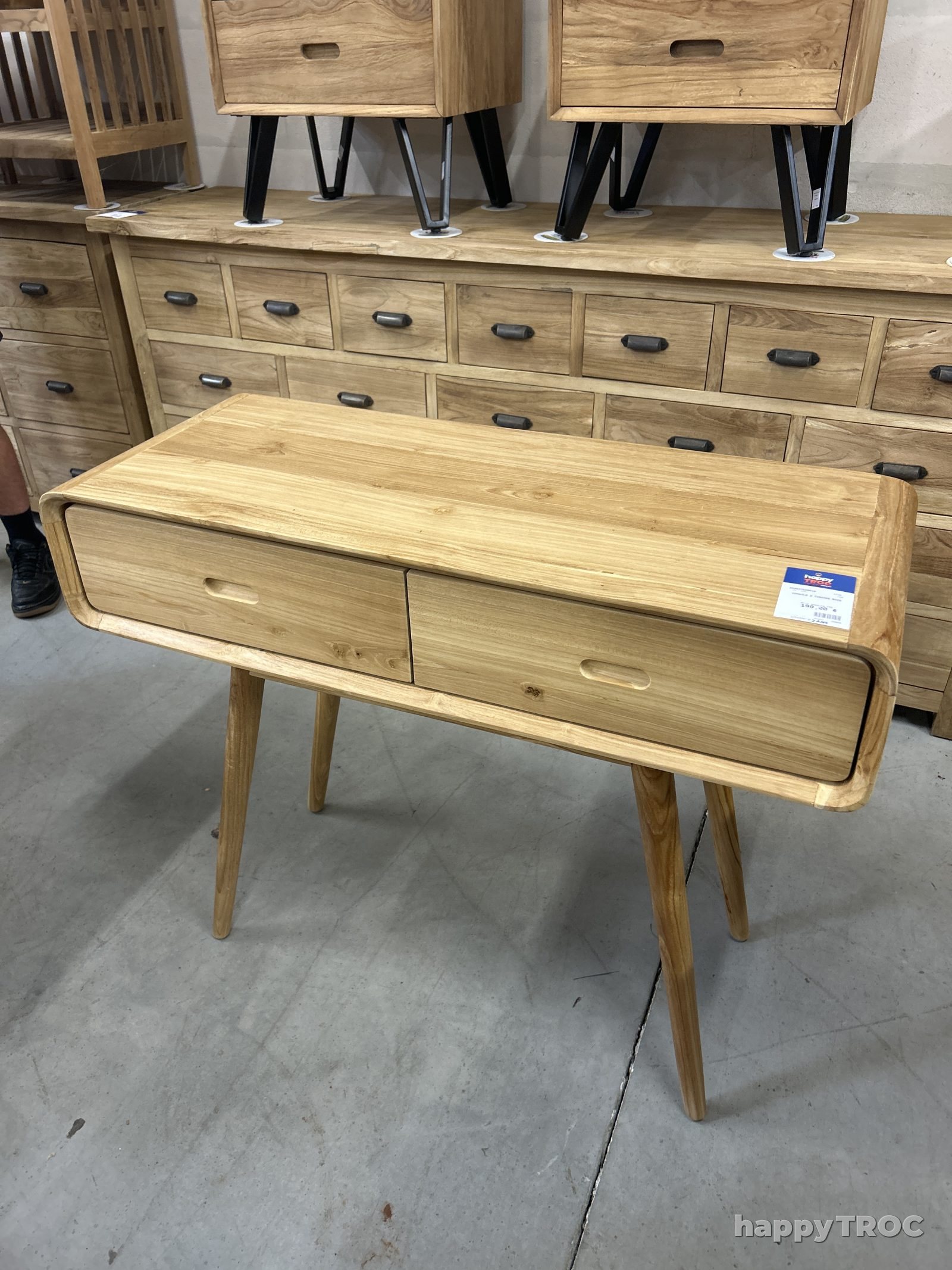 console 2 tiroirs bois