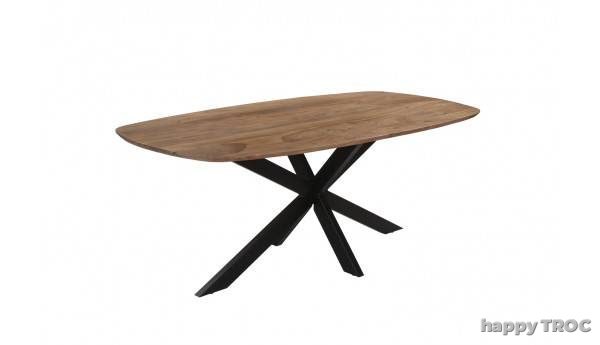 Table de séjour ovale NEUVE "ABEL" plateaui acacia massif Ref.1955