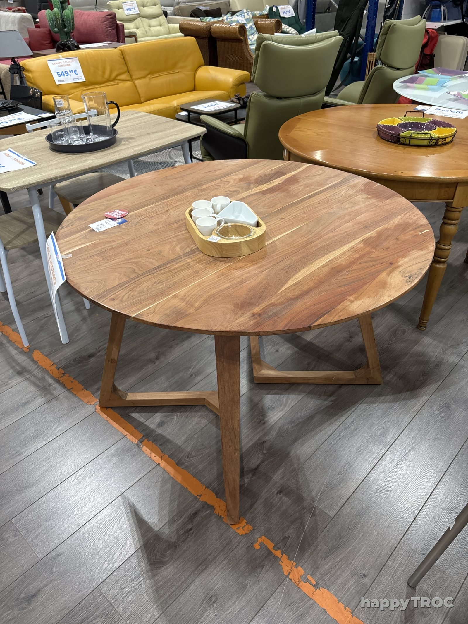 Table ronde bianca bois d'acacia