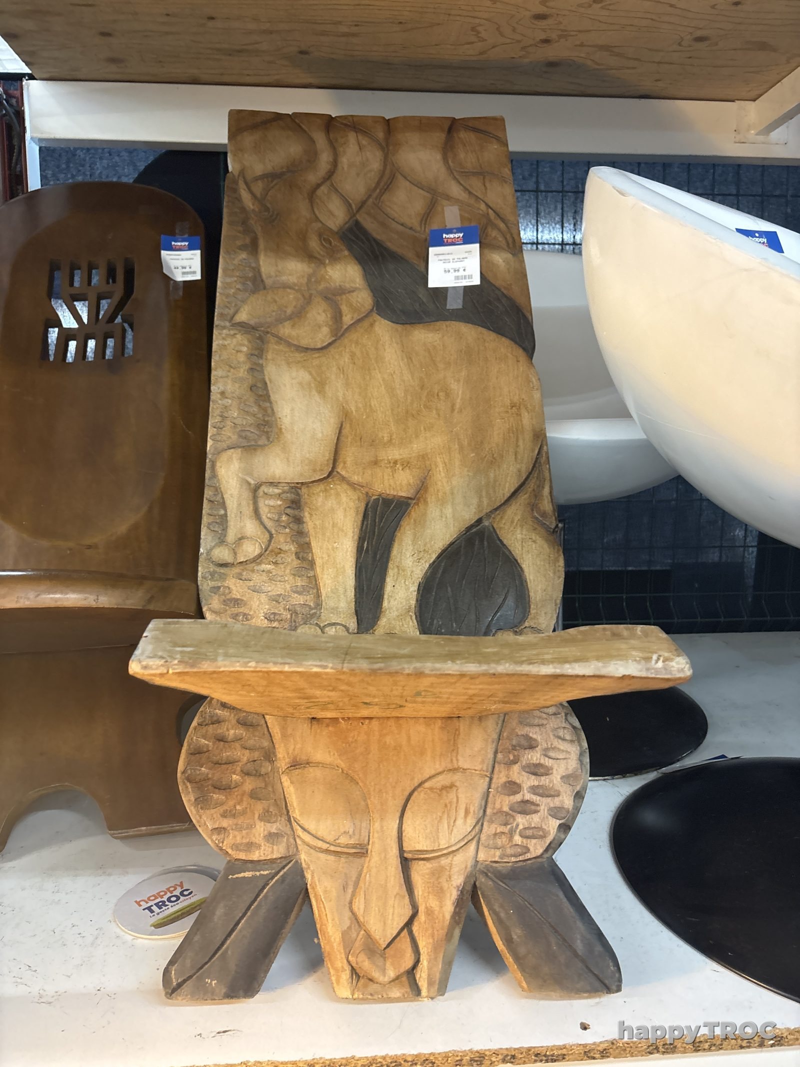 Fauteuil de palabre a decor elephant