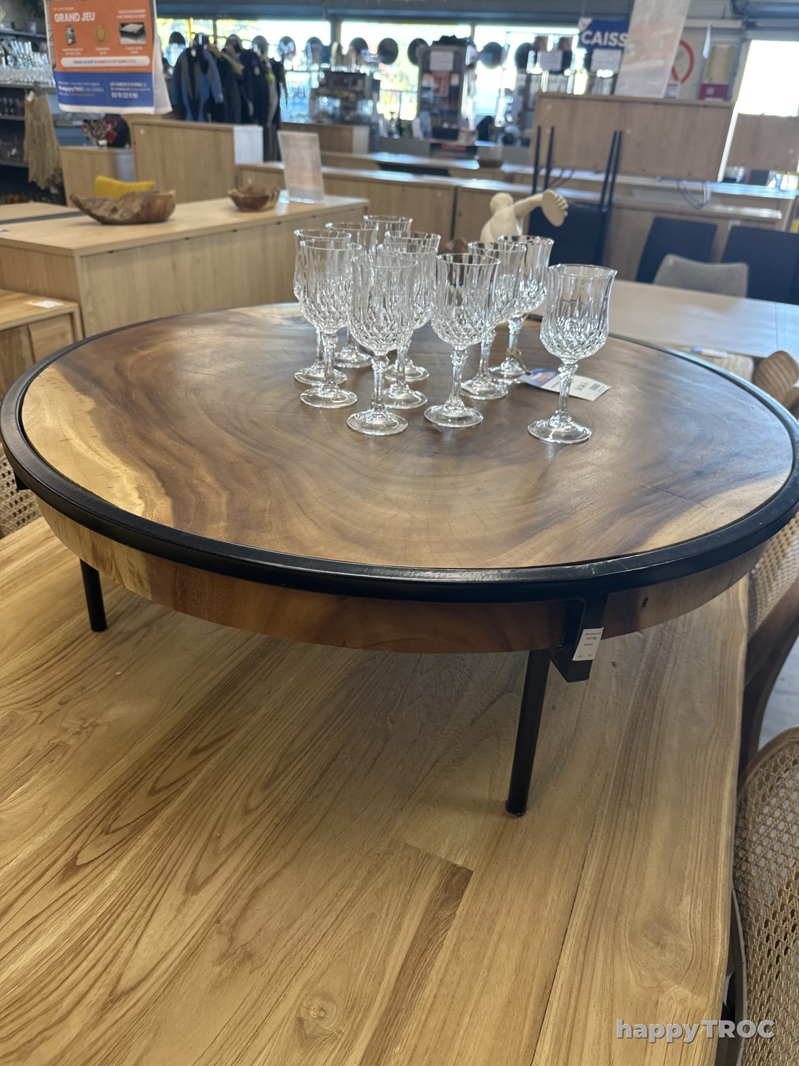Table basse ronde industrielle direct Bali