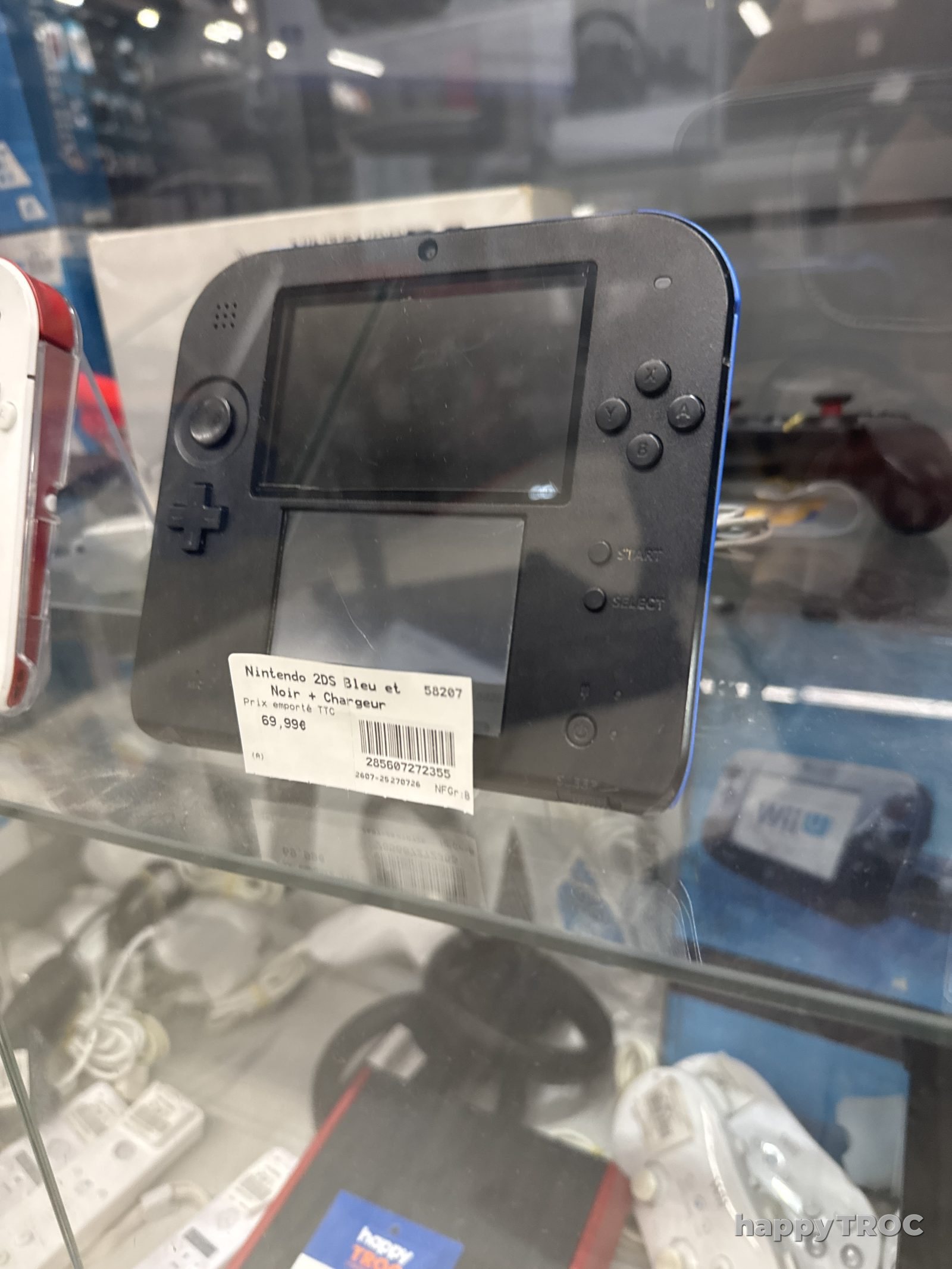 Console, Nintendo, DS, deux DS bleu et noir plus son chargeur