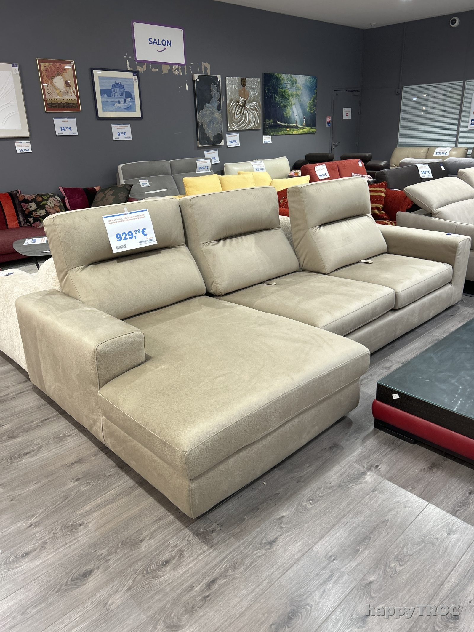 Canape d'angle poltrone sofa dossier reglable en profondeur (valeurs neuf : 2500€)