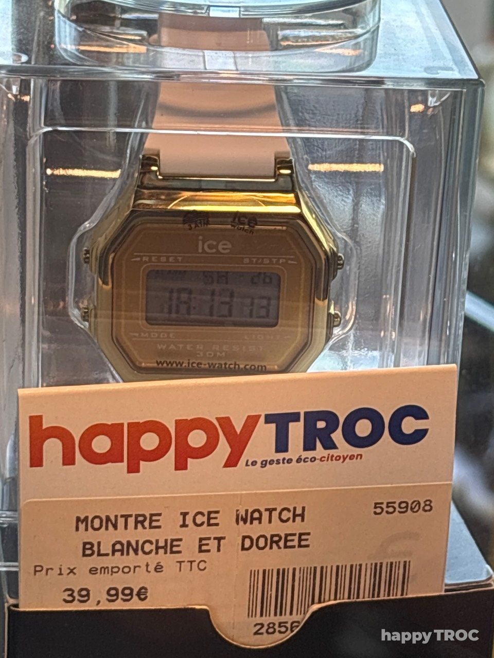Montre Ice Watch blanche et dorée