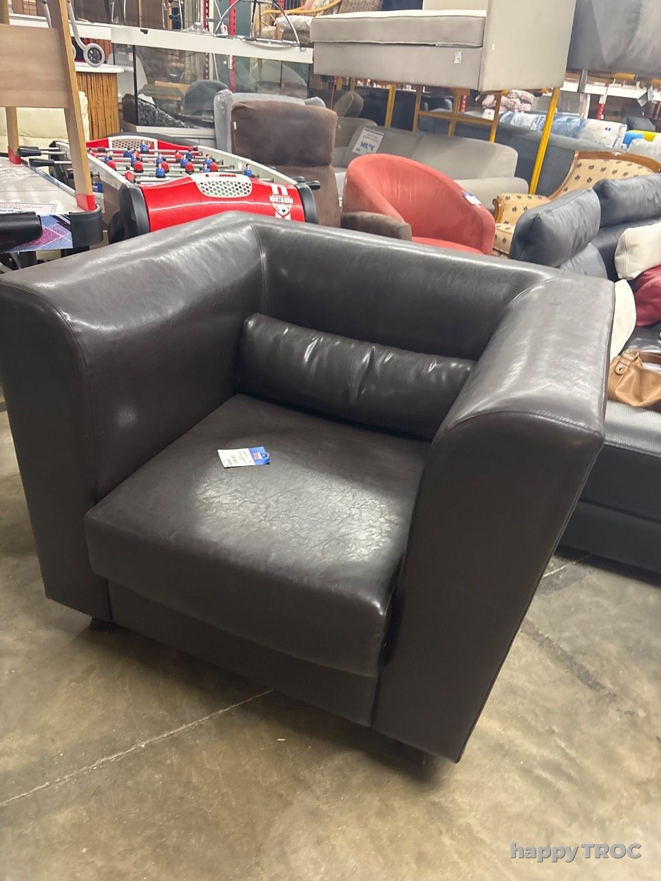 Fauteuil club carré en sky