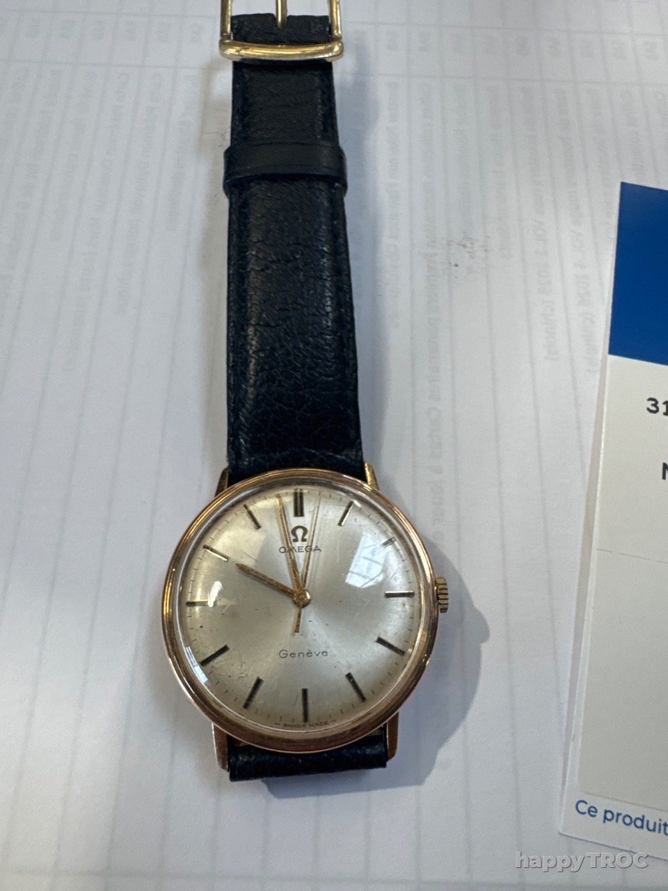 Montre oméga mécanique des années 50 en or, 750