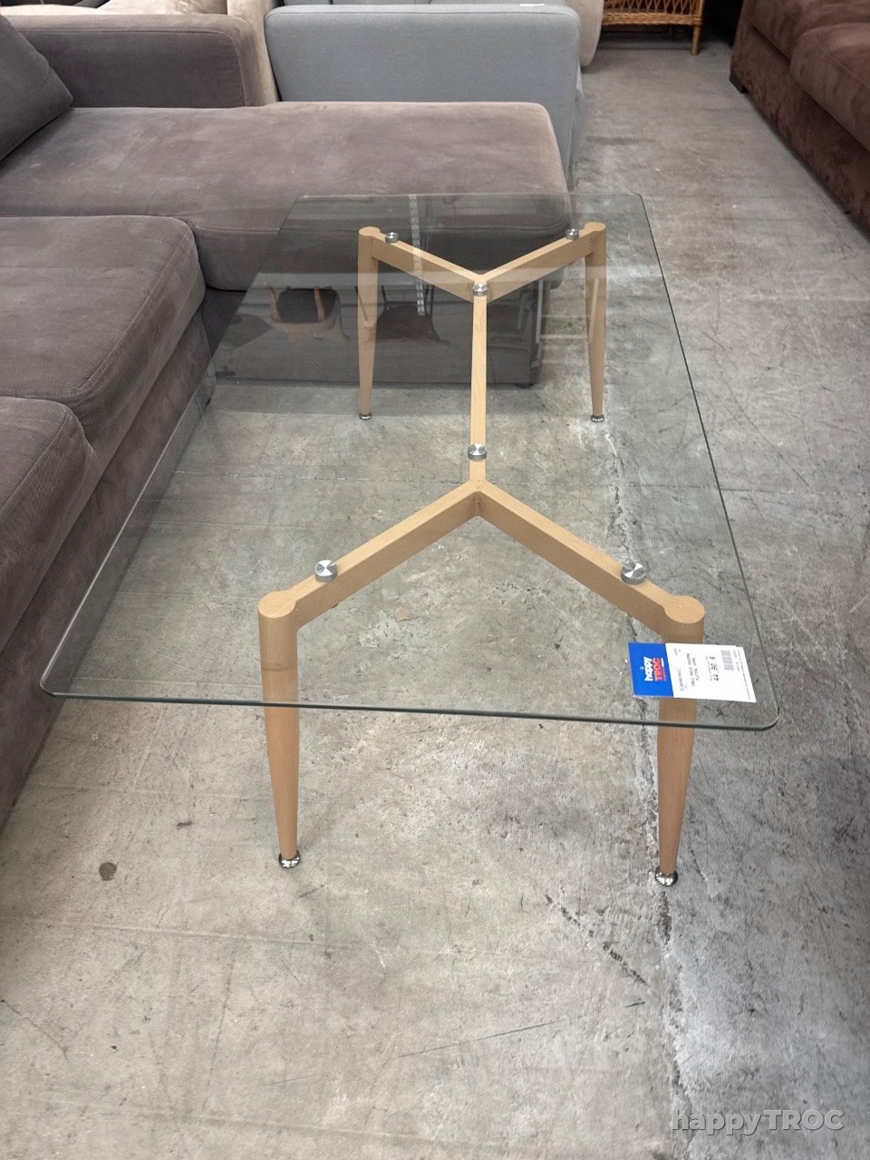 Table basse moderne plateau verre