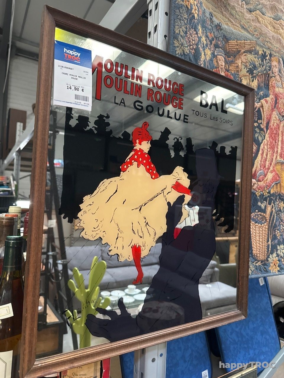 Cadre miroir moulin rouge