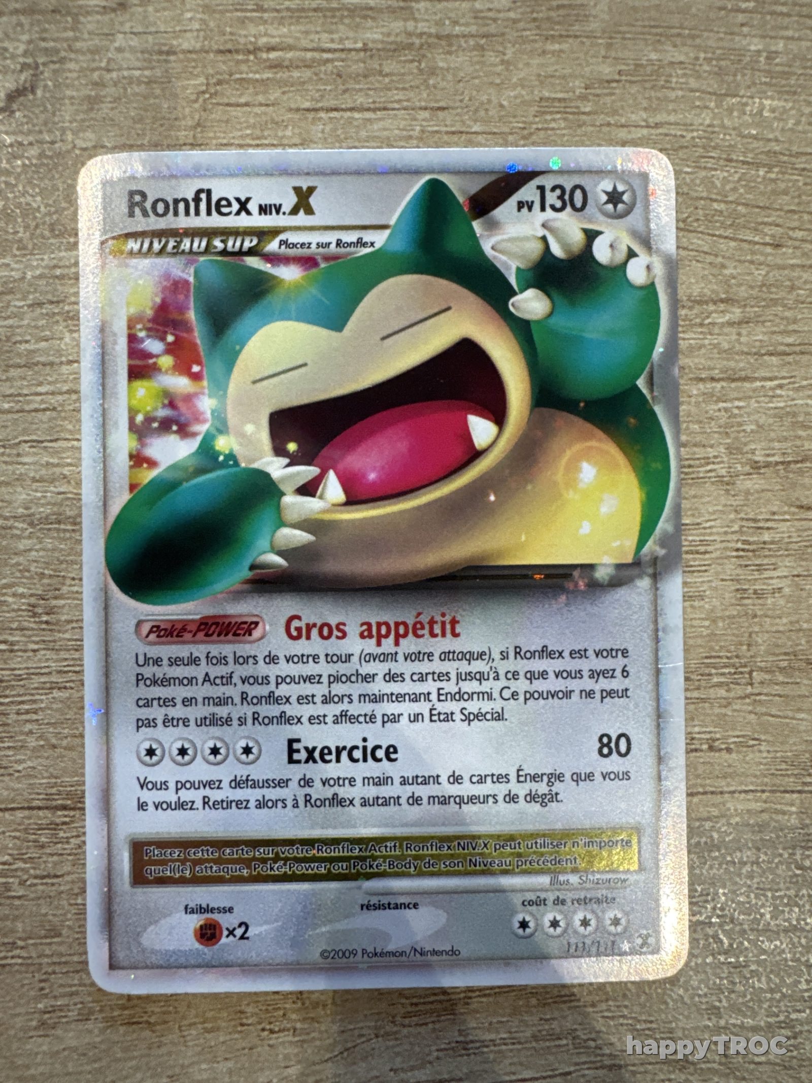 Carte pokemon ronflex x
