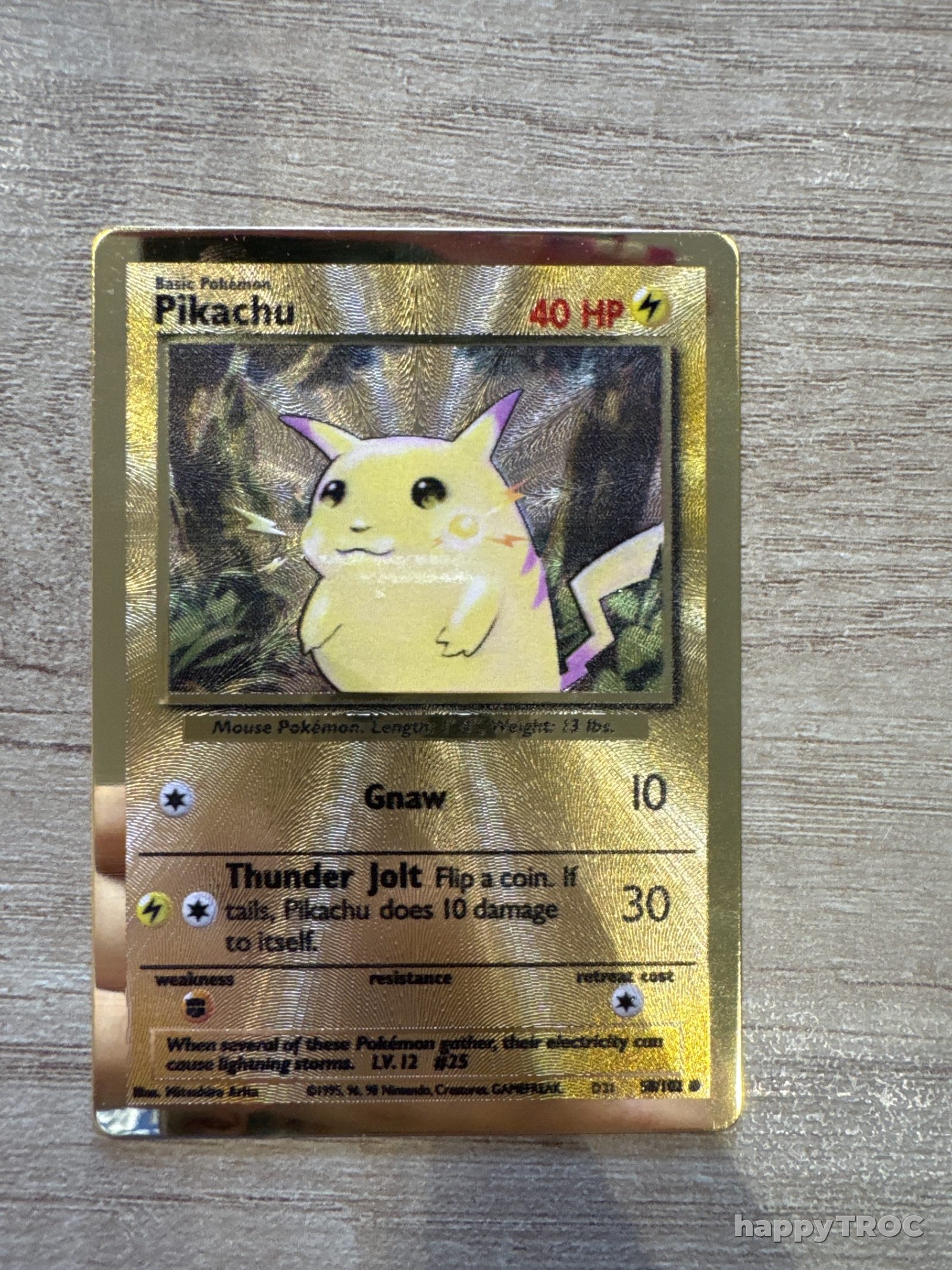 Carte pokemon pikachu metal