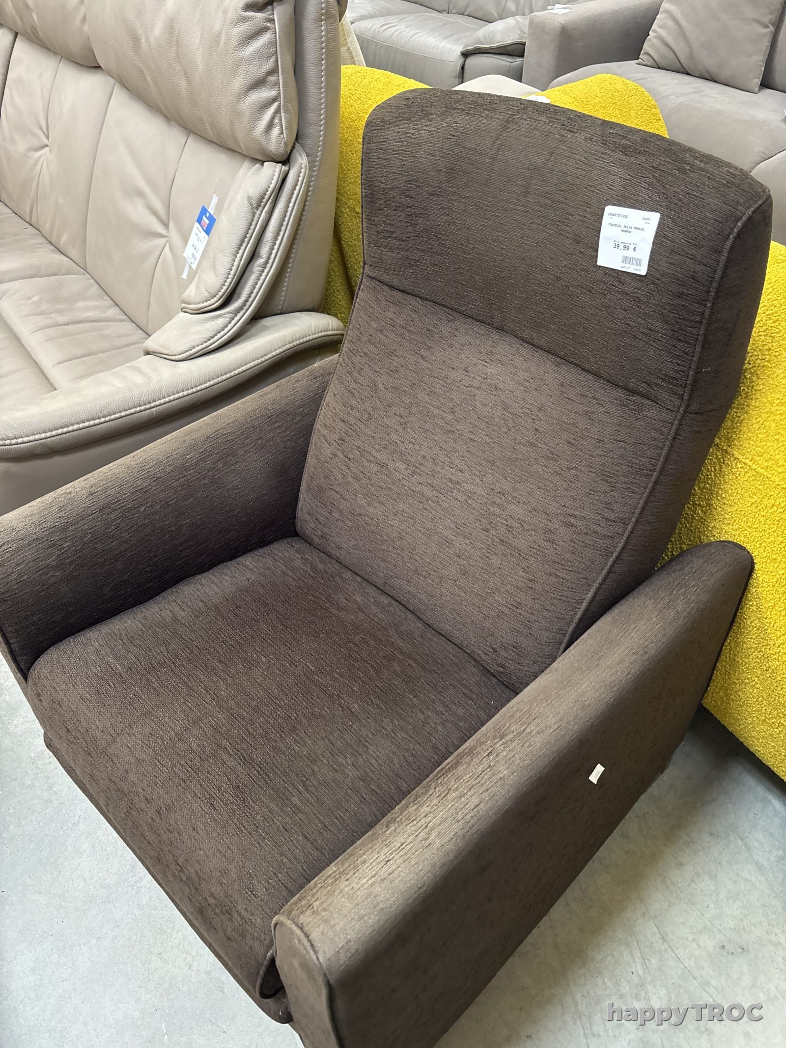 Fauteuil relax manuel marron