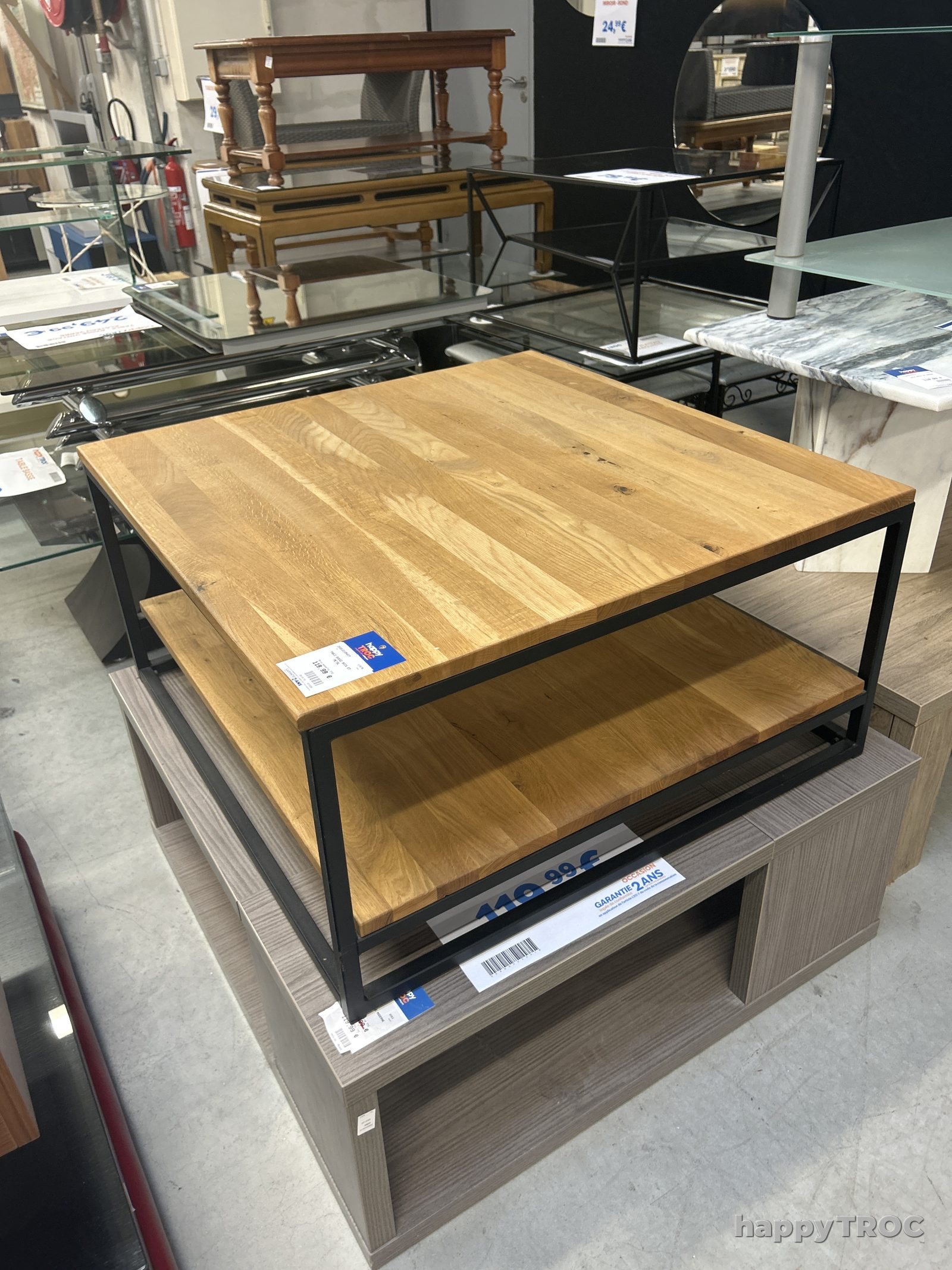 Table basse bois et metal