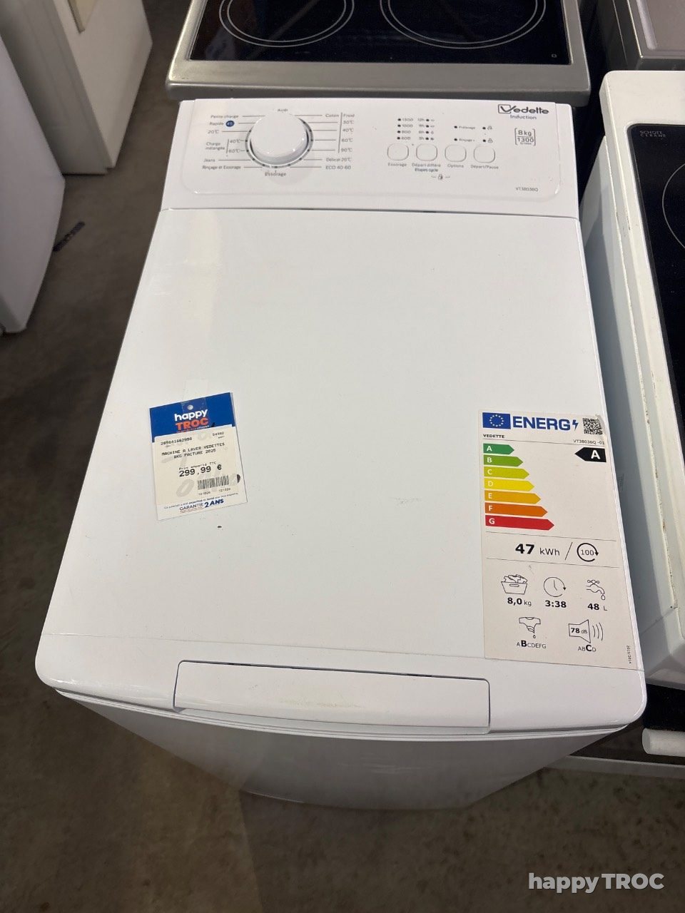 Machine a laver vedettes 8kg facture 2025