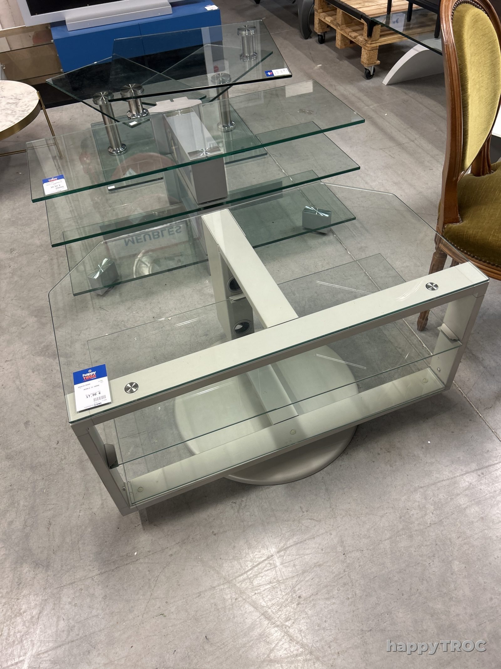 Meuble tv verre
