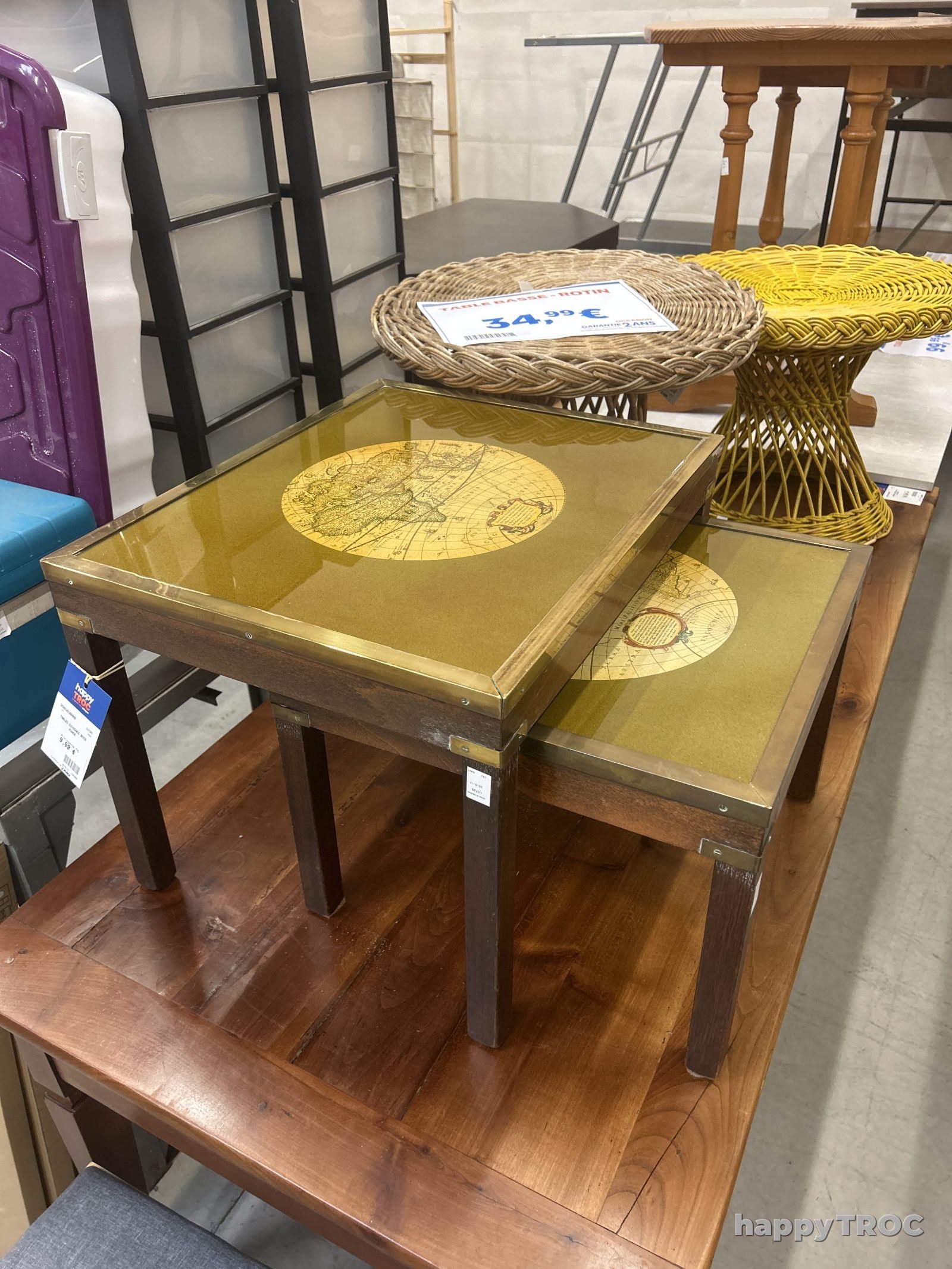 Tables gigognes bois fonce
