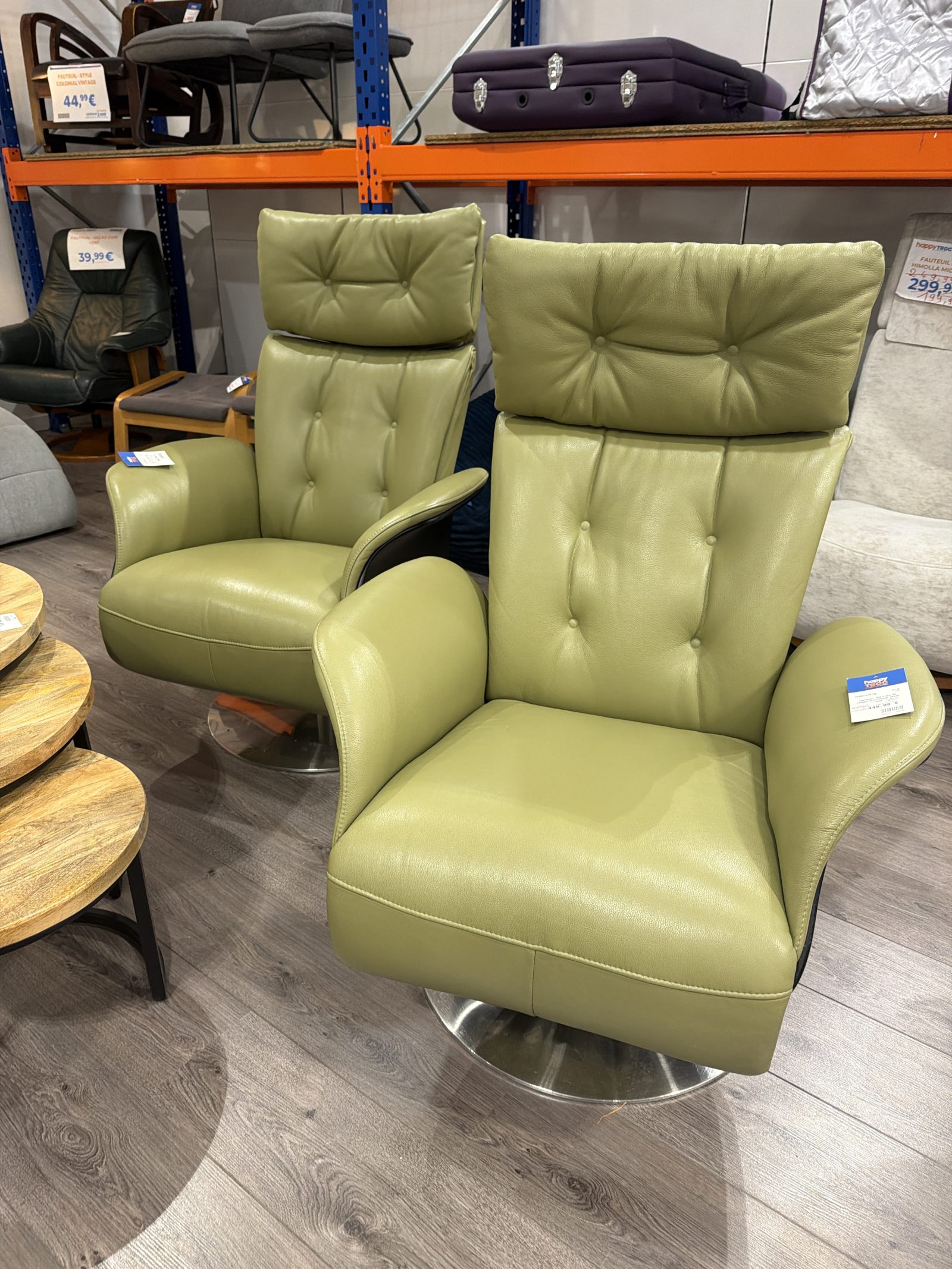 Fauteuil électrique relax mobilier de France vert olive