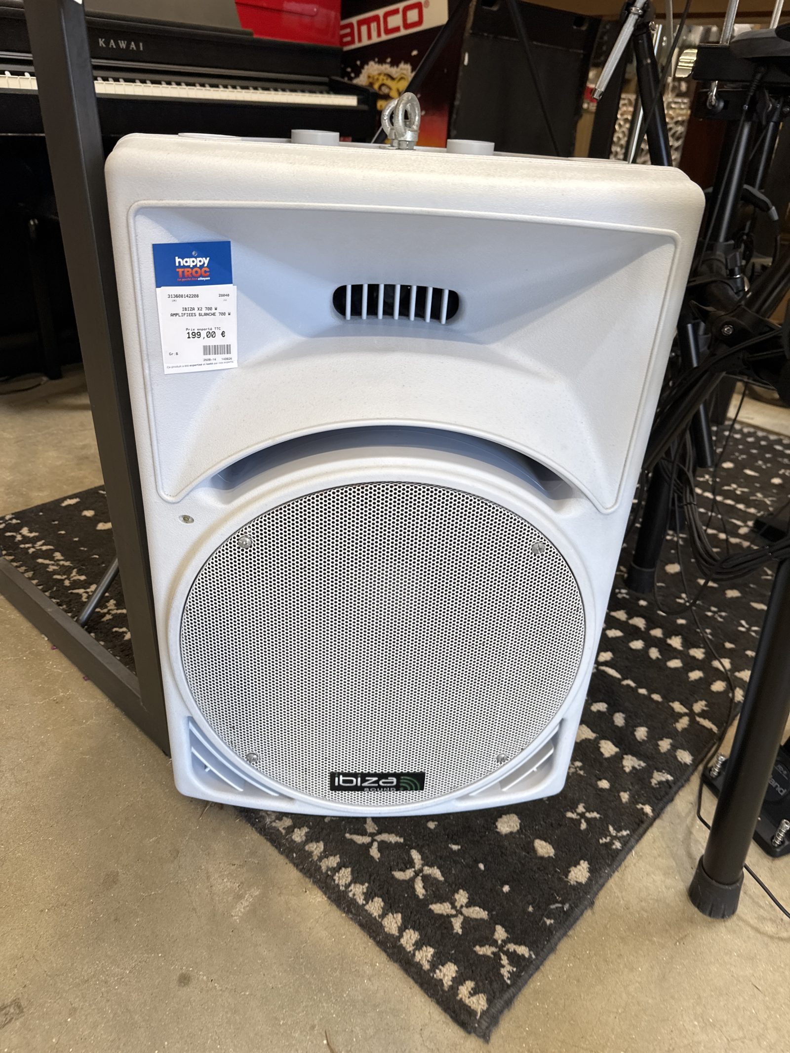 Enceinte, amplifiée, Ibiza X2 700w blanche