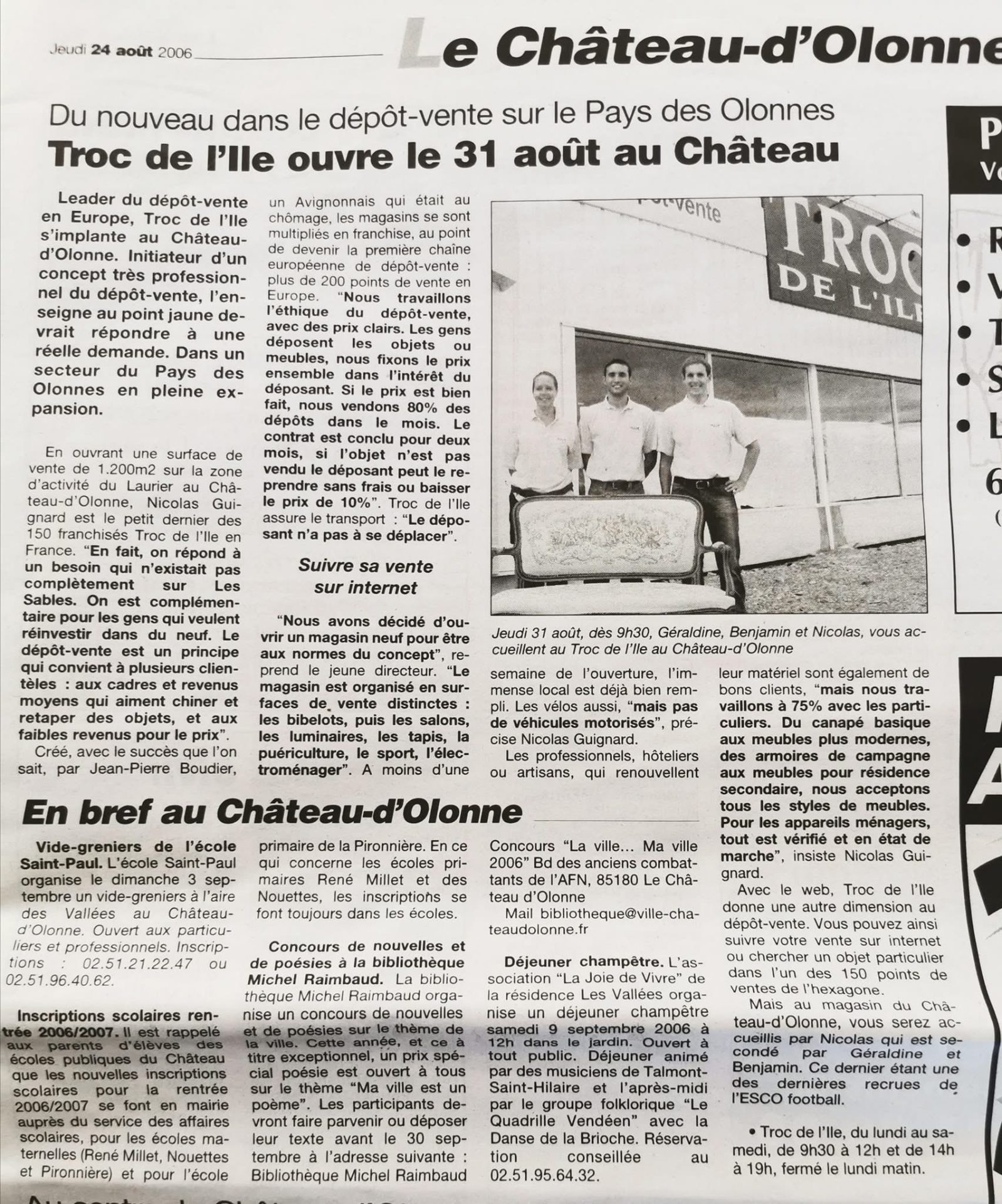 Nos 20 ans aux Sables-d’Olonne : trois enseignes, un seul métier